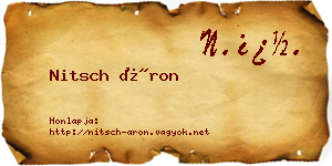 Nitsch Áron névjegykártya